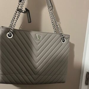 Victoria's Secret Gray Chevron Shoulder Bag